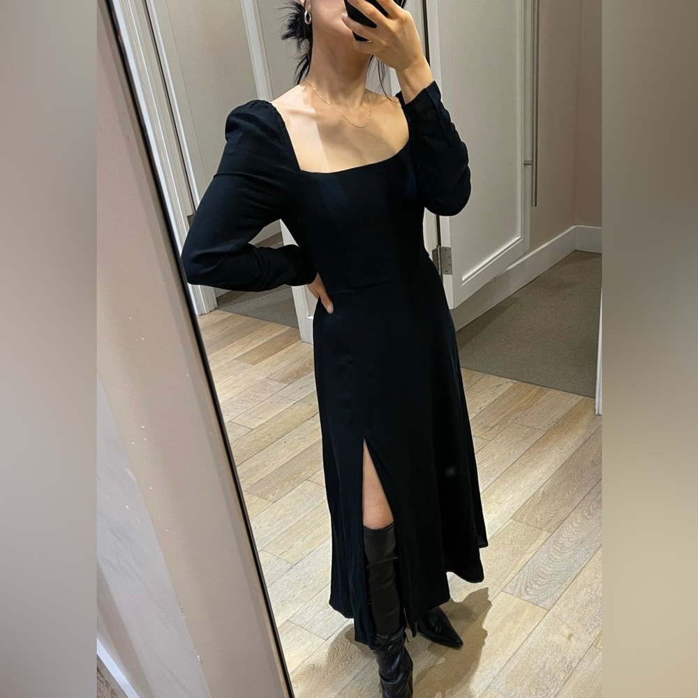 OAK + FORT Midi Dress with Slit Size Small